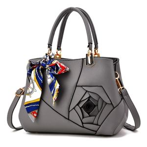 Floral Satchel - Gray